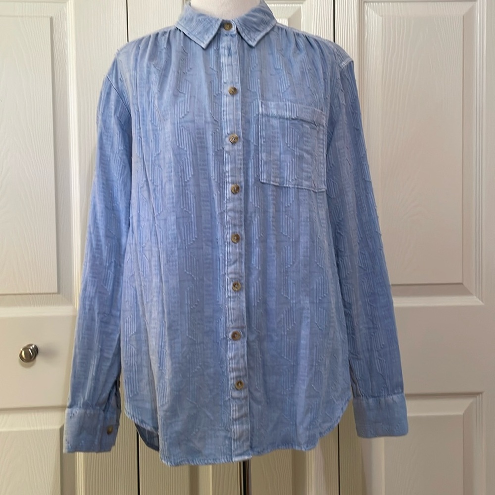 Pilcro blue button down shirt size S
